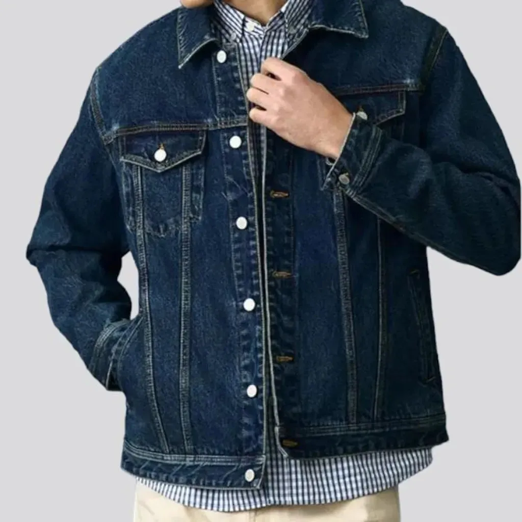 12oz stonewashed denim jacket for men