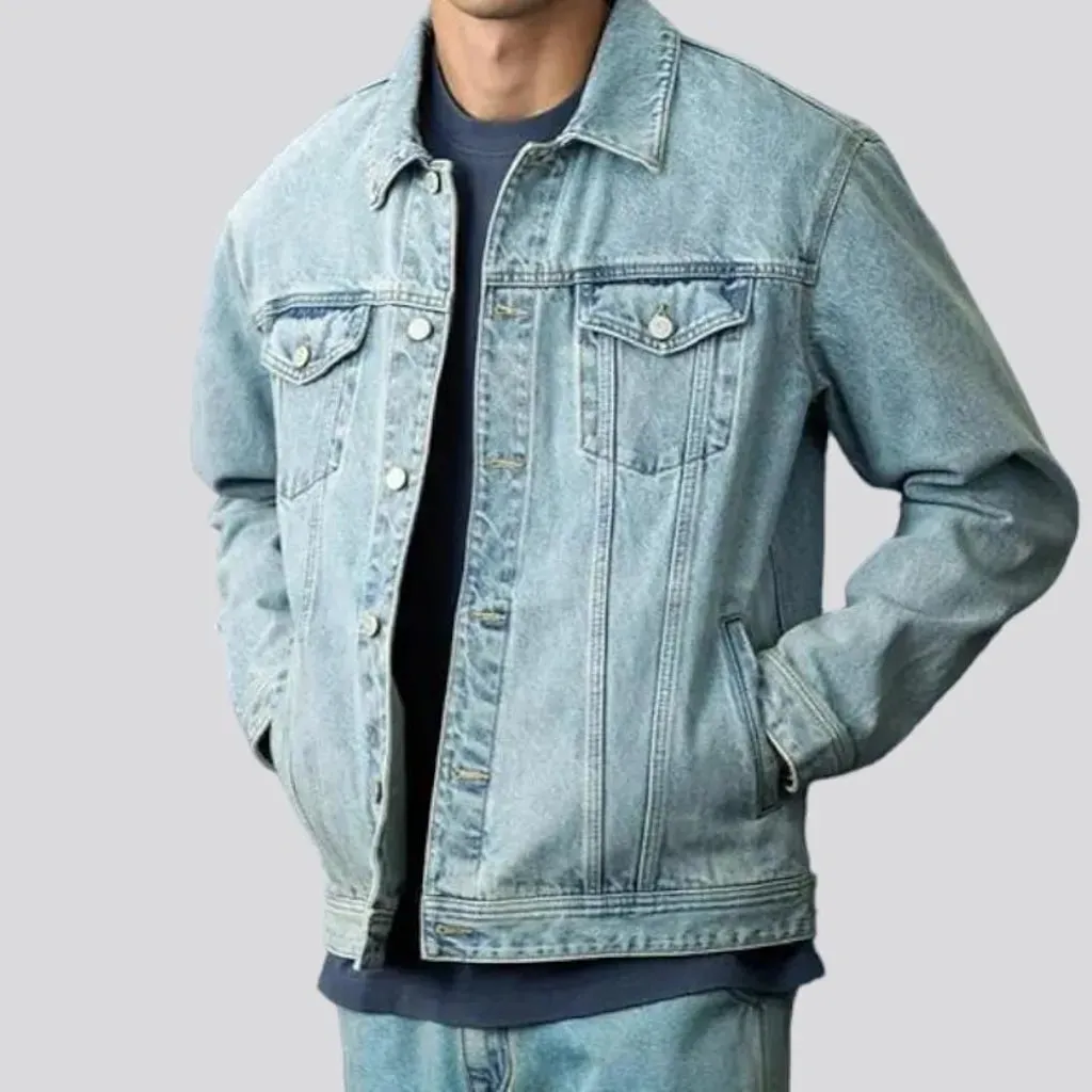 12oz stonewashed denim jacket for men