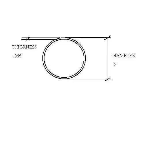 2" Diameter X .065 X 12' Polished Brass Tubing