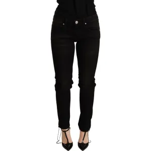 Acht Elegant Slim Fit Black Denim