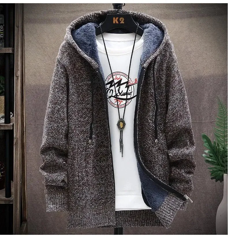 Aidase Zip-Up Cardigan Men's Hoodies Parka Hooded Sweatshirt Man Solid Sweater Hoodie Man Clothes Windbreaker 2024 Autumn New