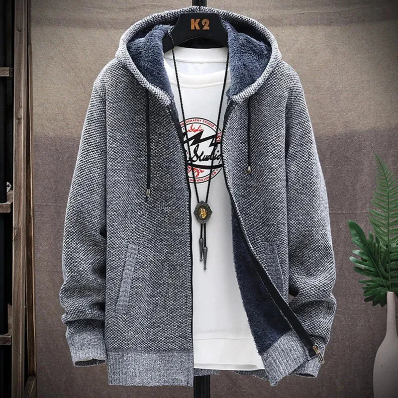 Aidase Zip-Up Cardigan Men's Hoodies Parka Hooded Sweatshirt Man Solid Sweater Hoodie Man Clothes Windbreaker 2024 Autumn New