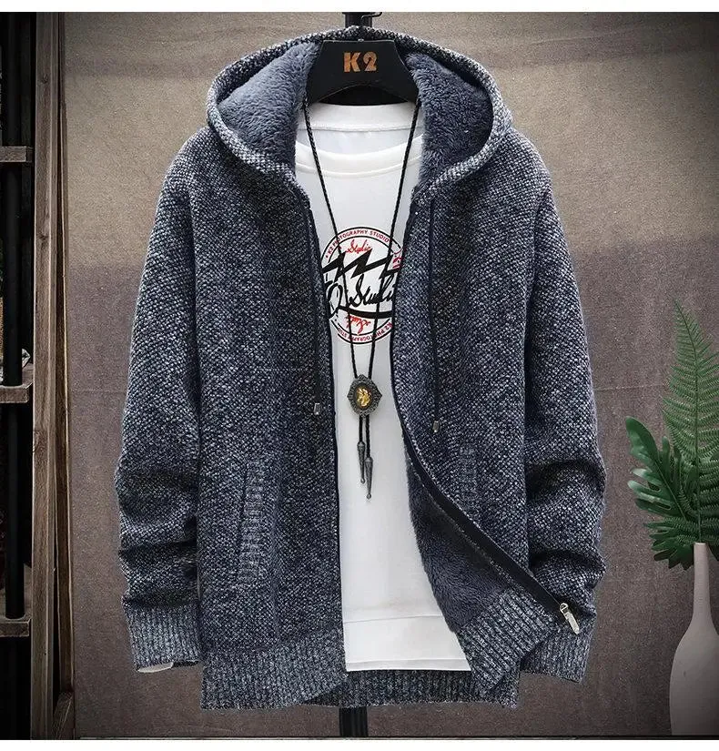 Aidase Zip-Up Cardigan Men's Hoodies Parka Hooded Sweatshirt Man Solid Sweater Hoodie Man Clothes Windbreaker 2024 Autumn New