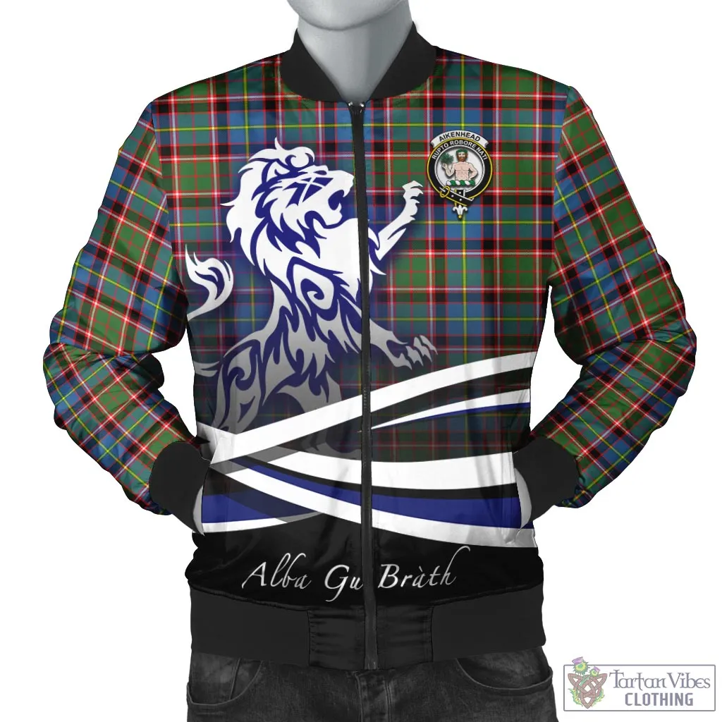 Aikenhead Tartan Bomber Jacket with Alba Gu Brath Regal Lion Emblem