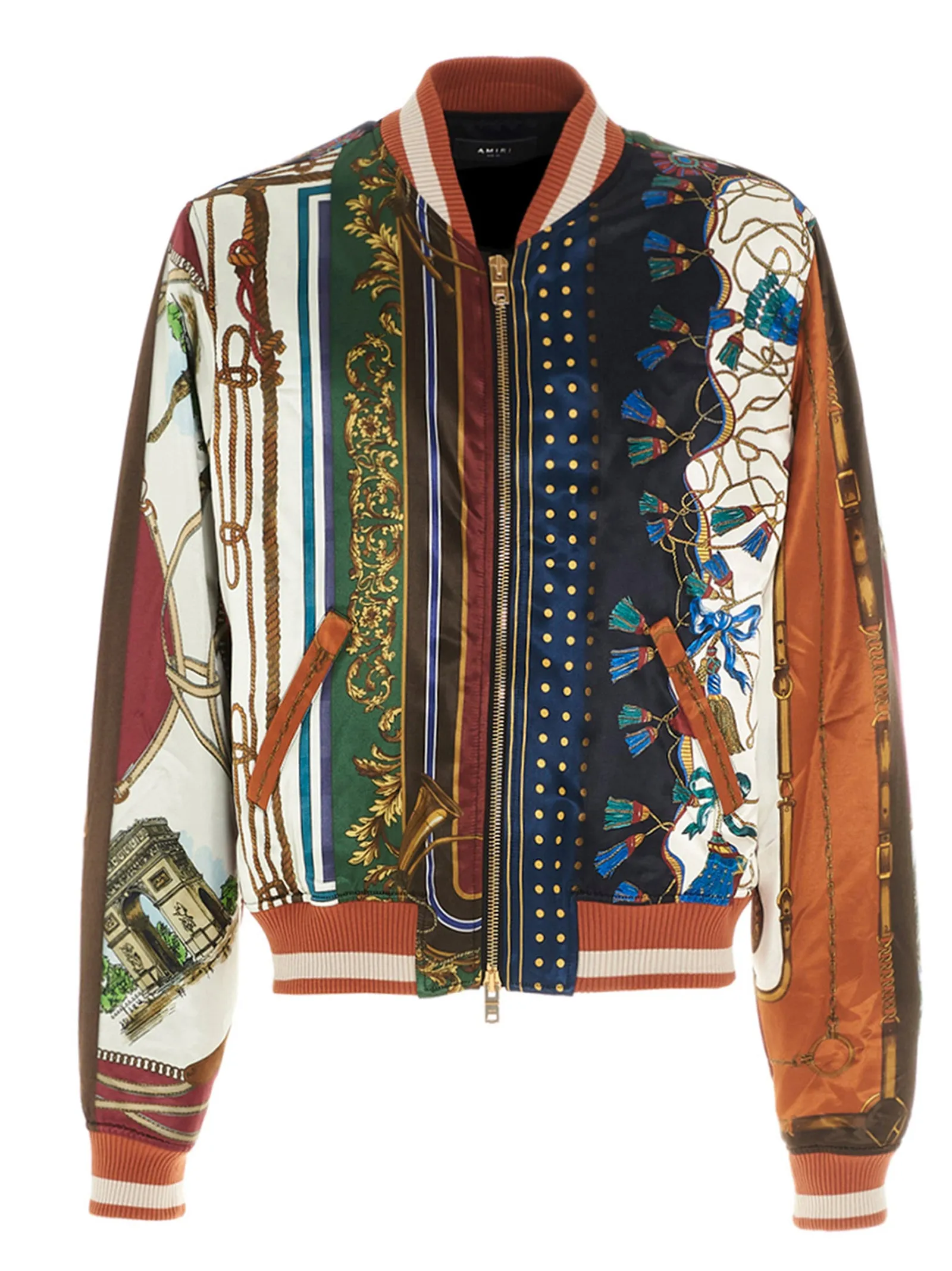 Amiri Scarf Print Patchwork Bomber Jacket