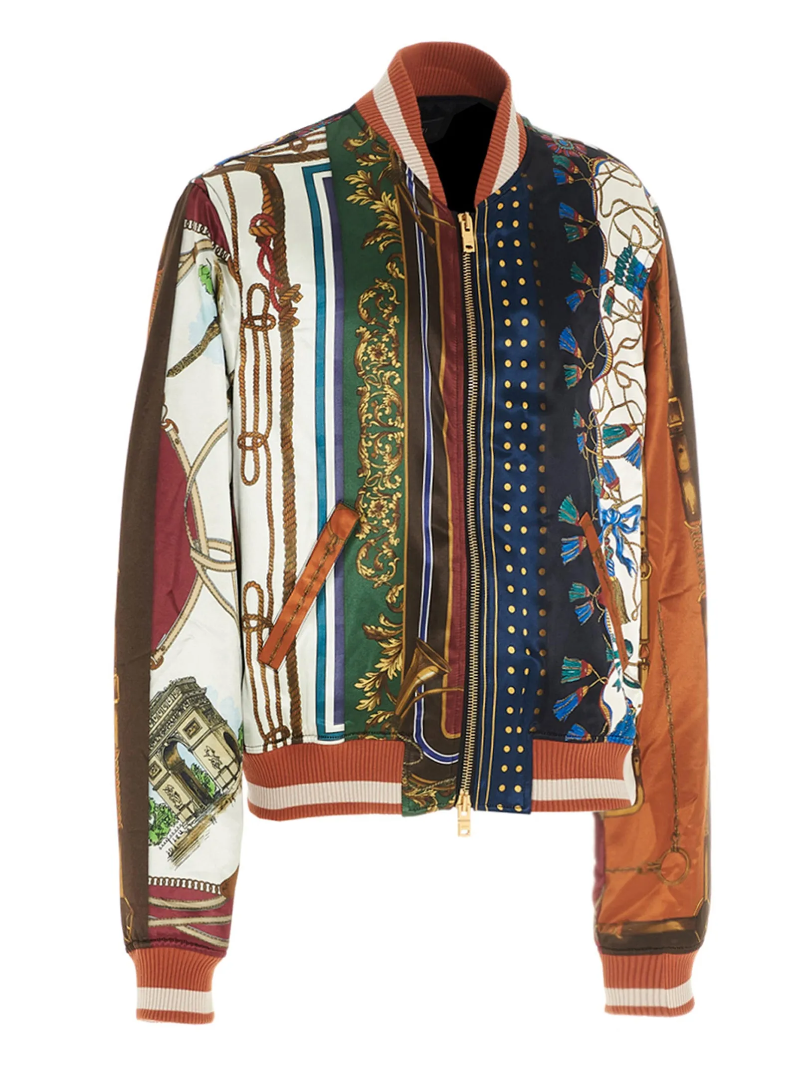 Amiri Scarf Print Patchwork Bomber Jacket