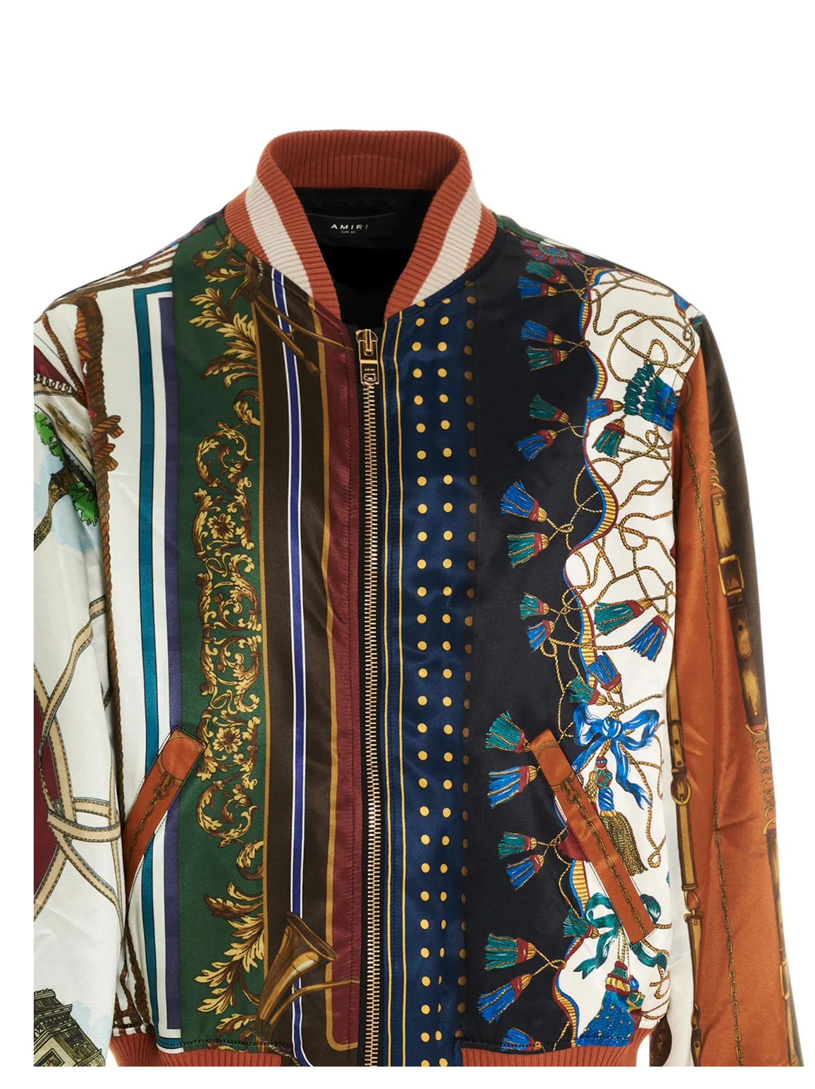 Amiri Scarf Print Patchwork Bomber Jacket