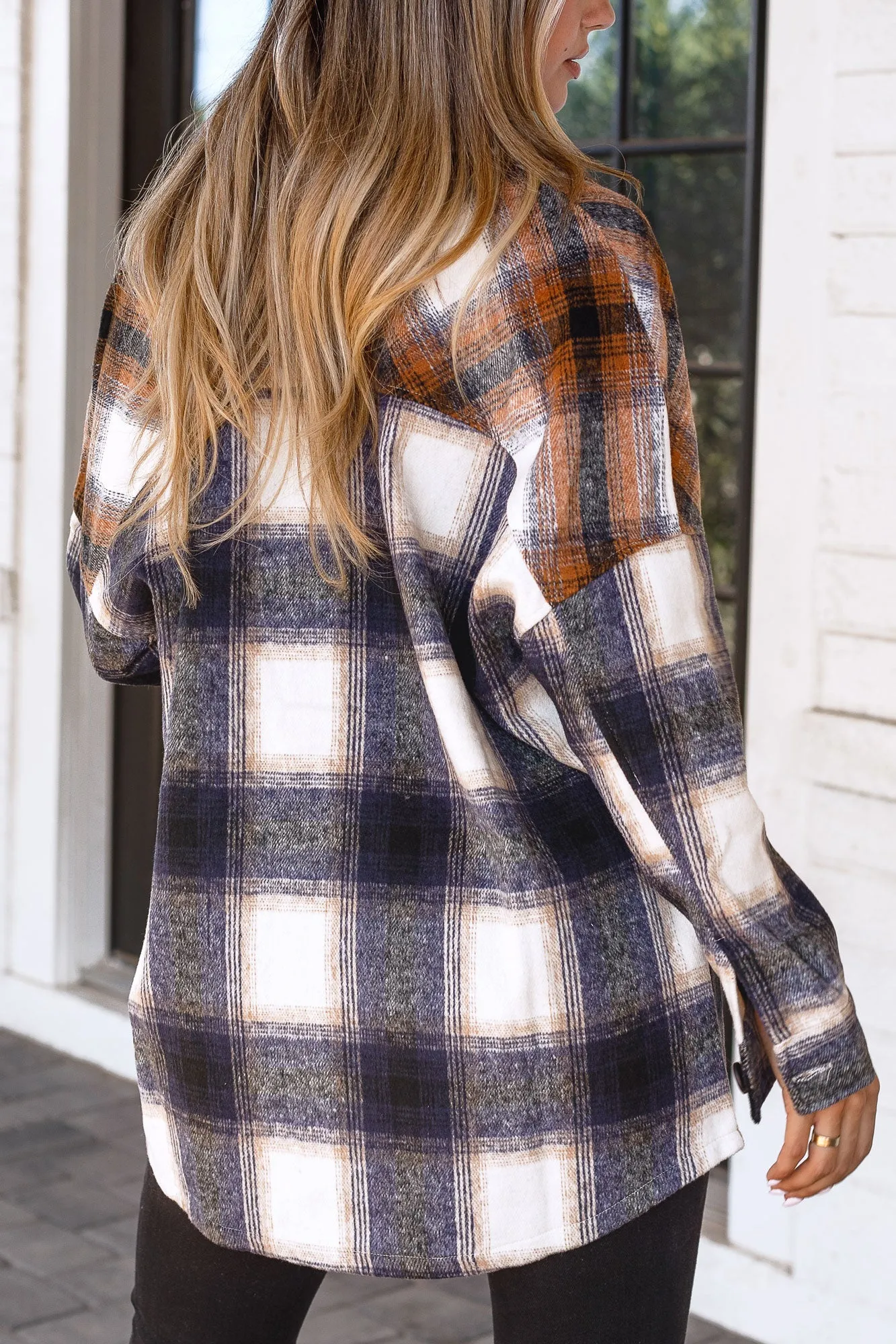 Ashley Plaid Navy Shacket