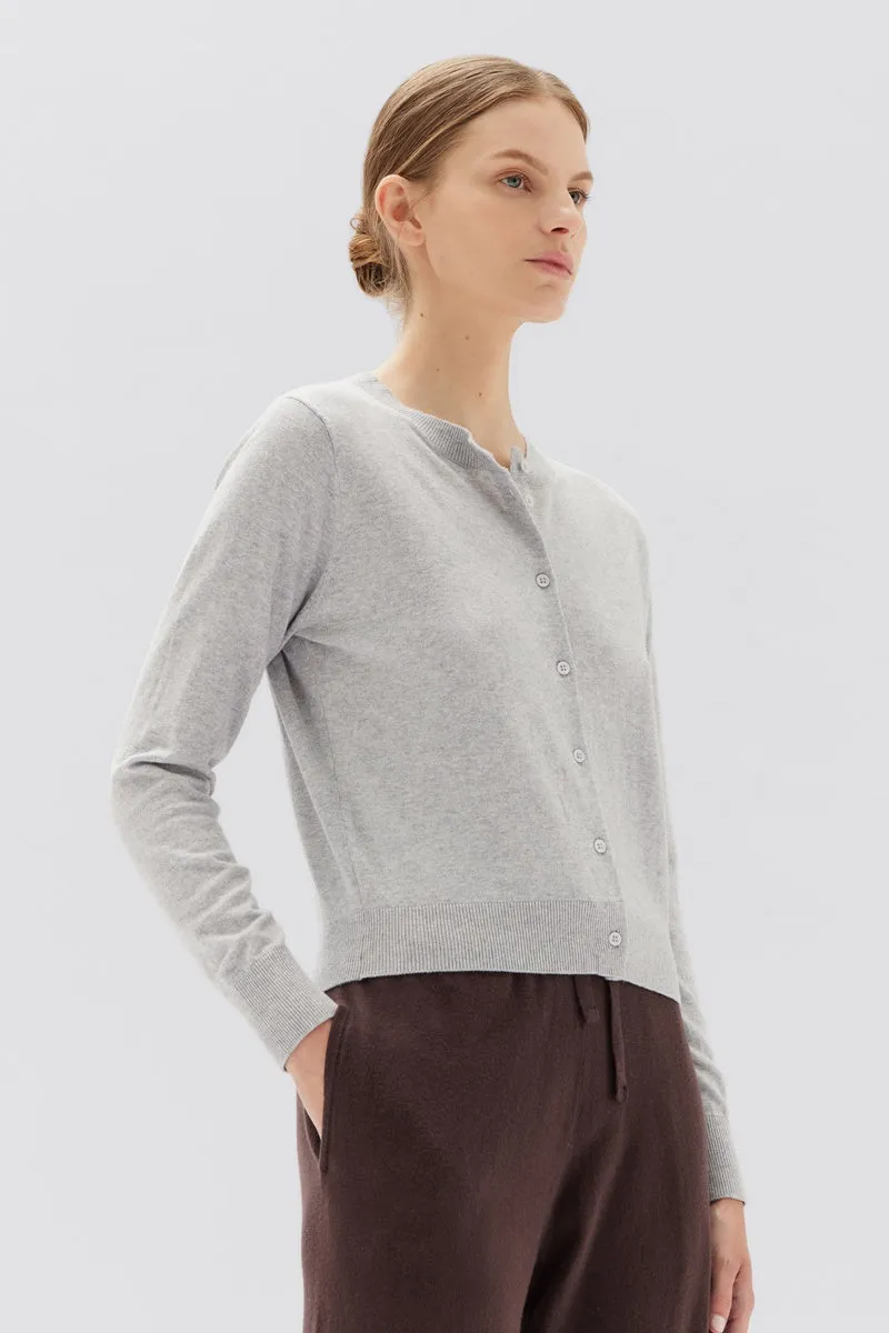 Assembly Label - Semra Cotton Cashmere Cardigan - Grey Marle