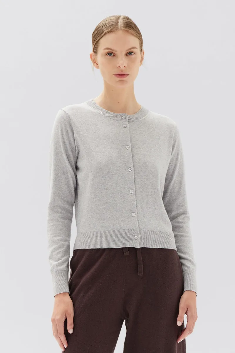 Assembly Label - Semra Cotton Cashmere Cardigan - Grey Marle