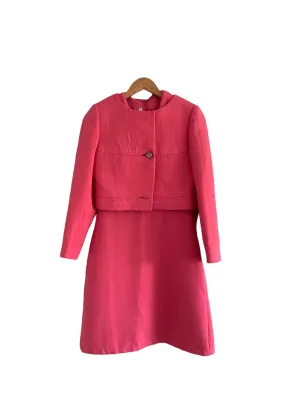 Audrey Segal Dress and Jacket Suit Pink UK Size 10