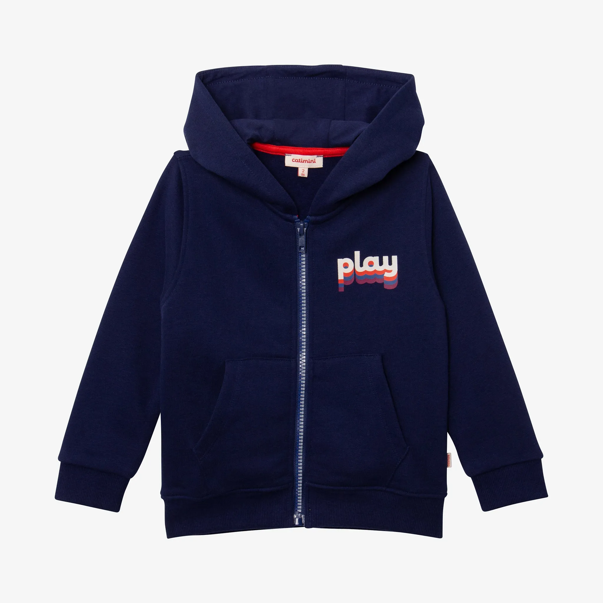 Baby boys' navy blue zip hoodie