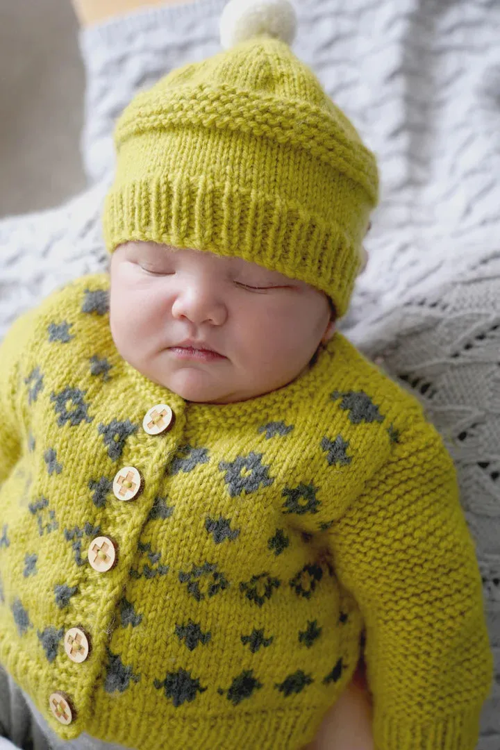 Baby Cakes Soren Cardi & Hat Bc128 8ply 0-18 months Knitting Pattern