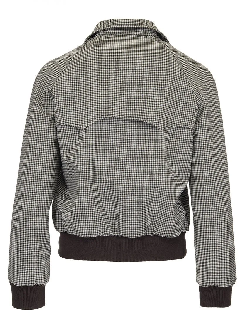 Balenciaga Check Scarf Tie Bomber Jacket