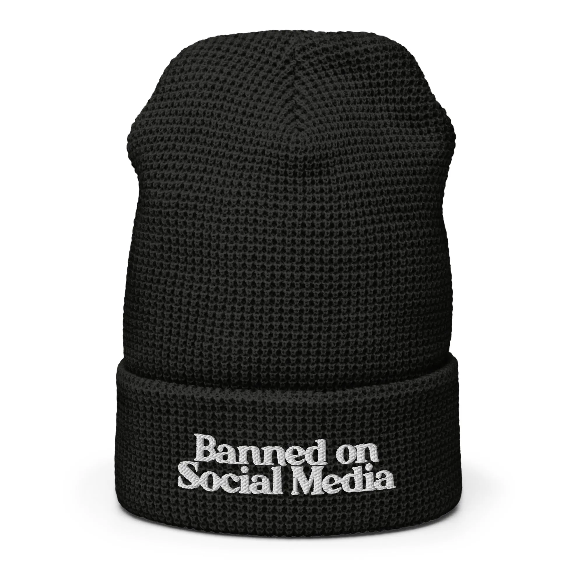 Banned on Social Media Waffle Beanie