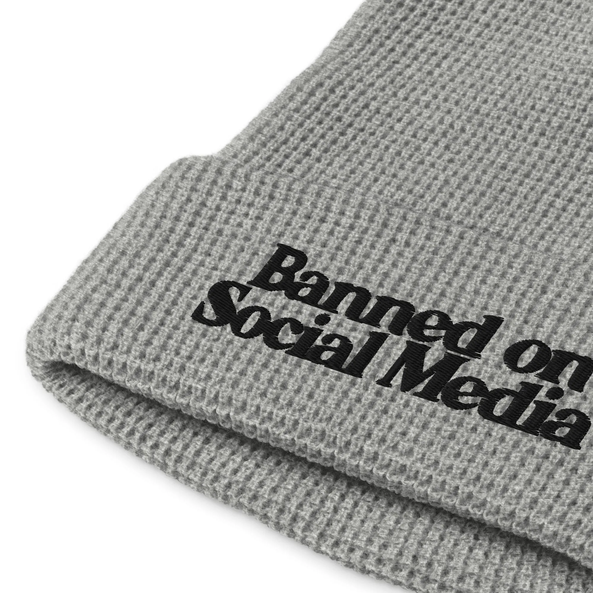 Banned on Social Media Waffle Beanie