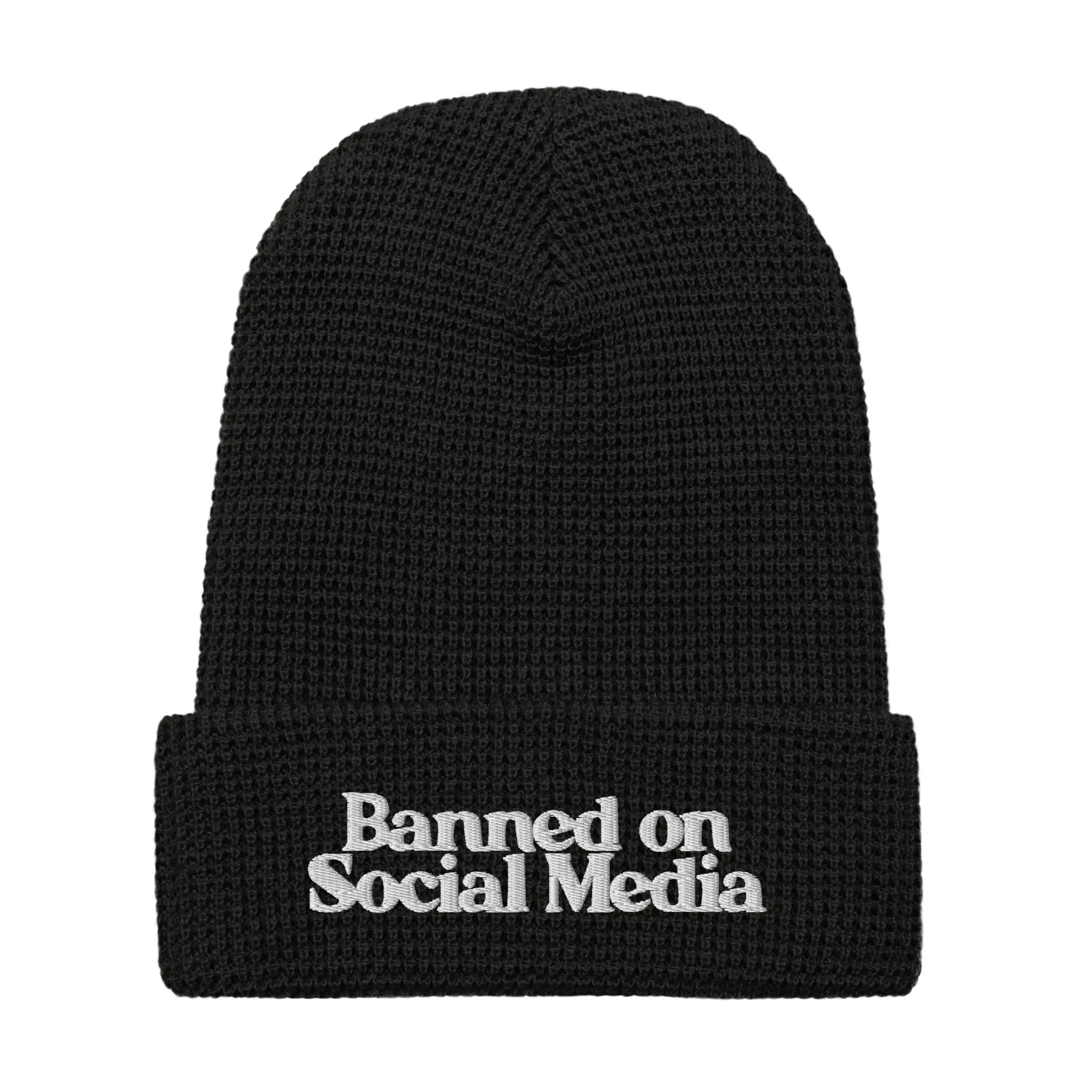 Banned on Social Media Waffle Beanie