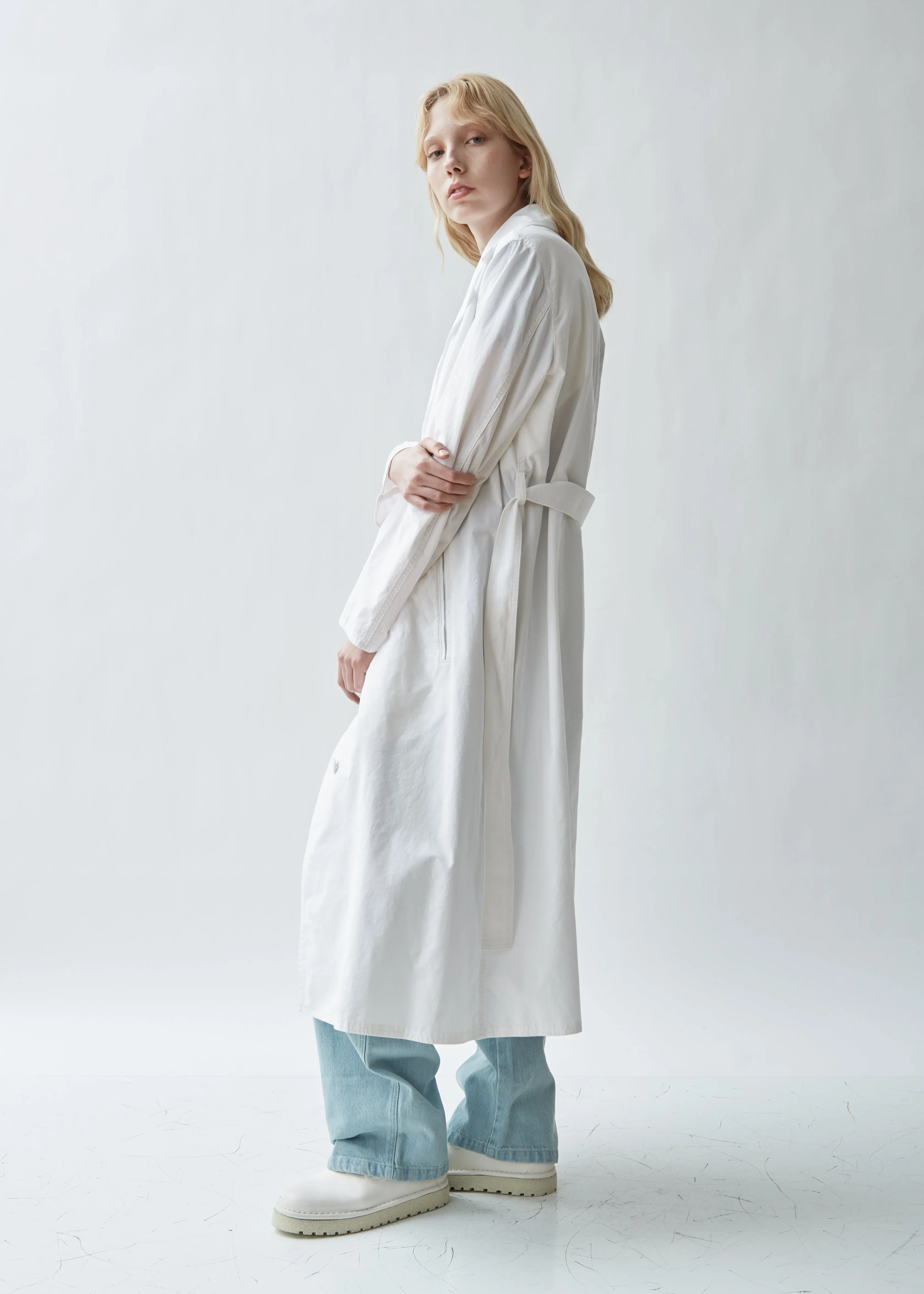 Belted Washed Cotton Trench Coat