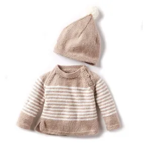 Bernat Wee Stripes Knit Pullover And Hat