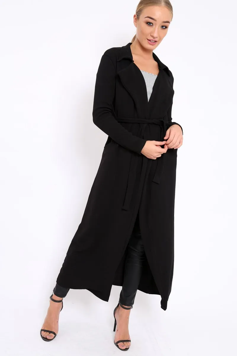 Black Long Duster Jacket - Gigi