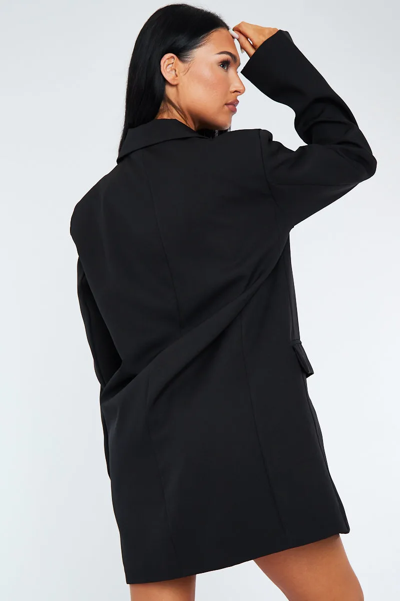 Black Oversized Blazer Dress - Janell