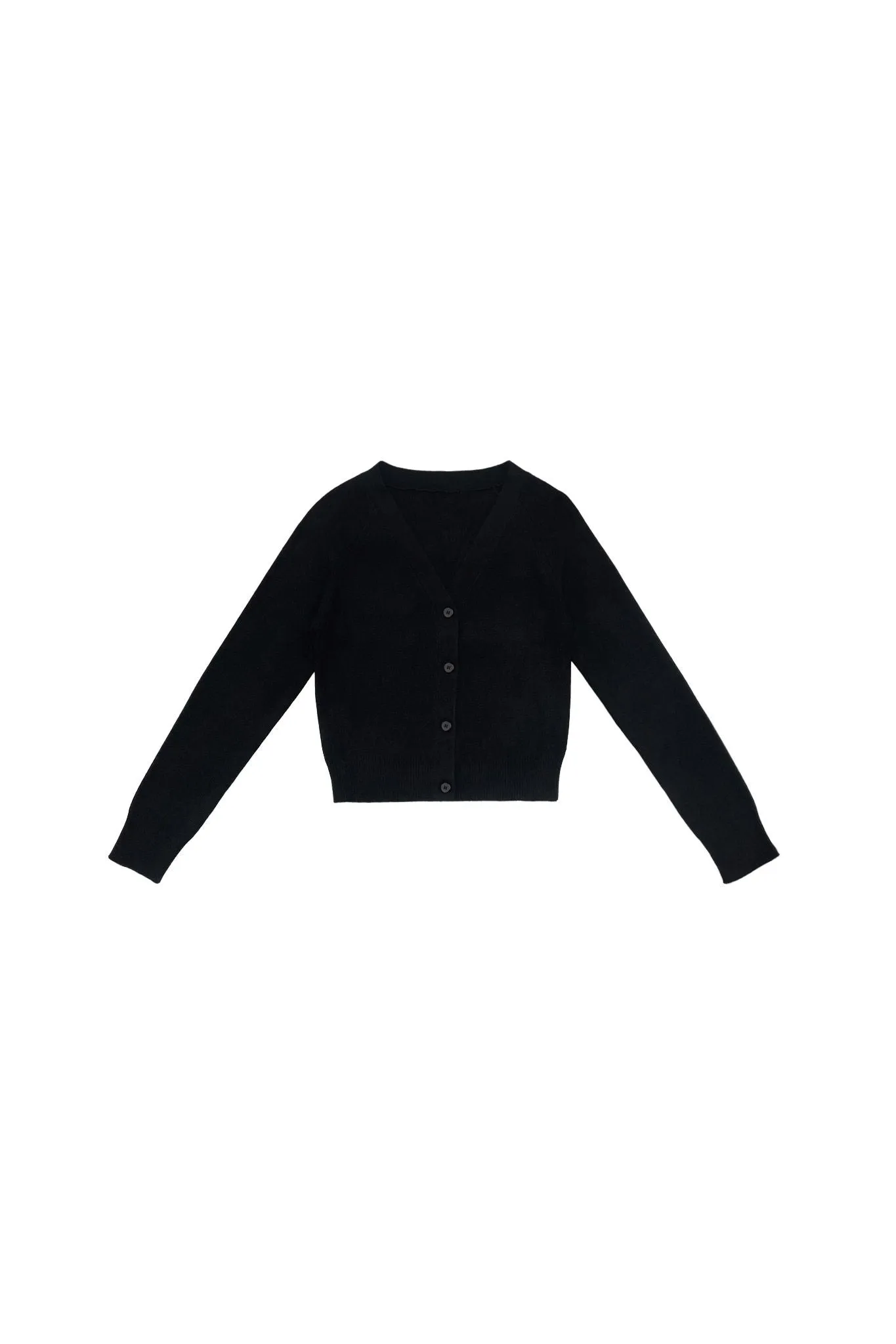 Black Round Neck Cardigan