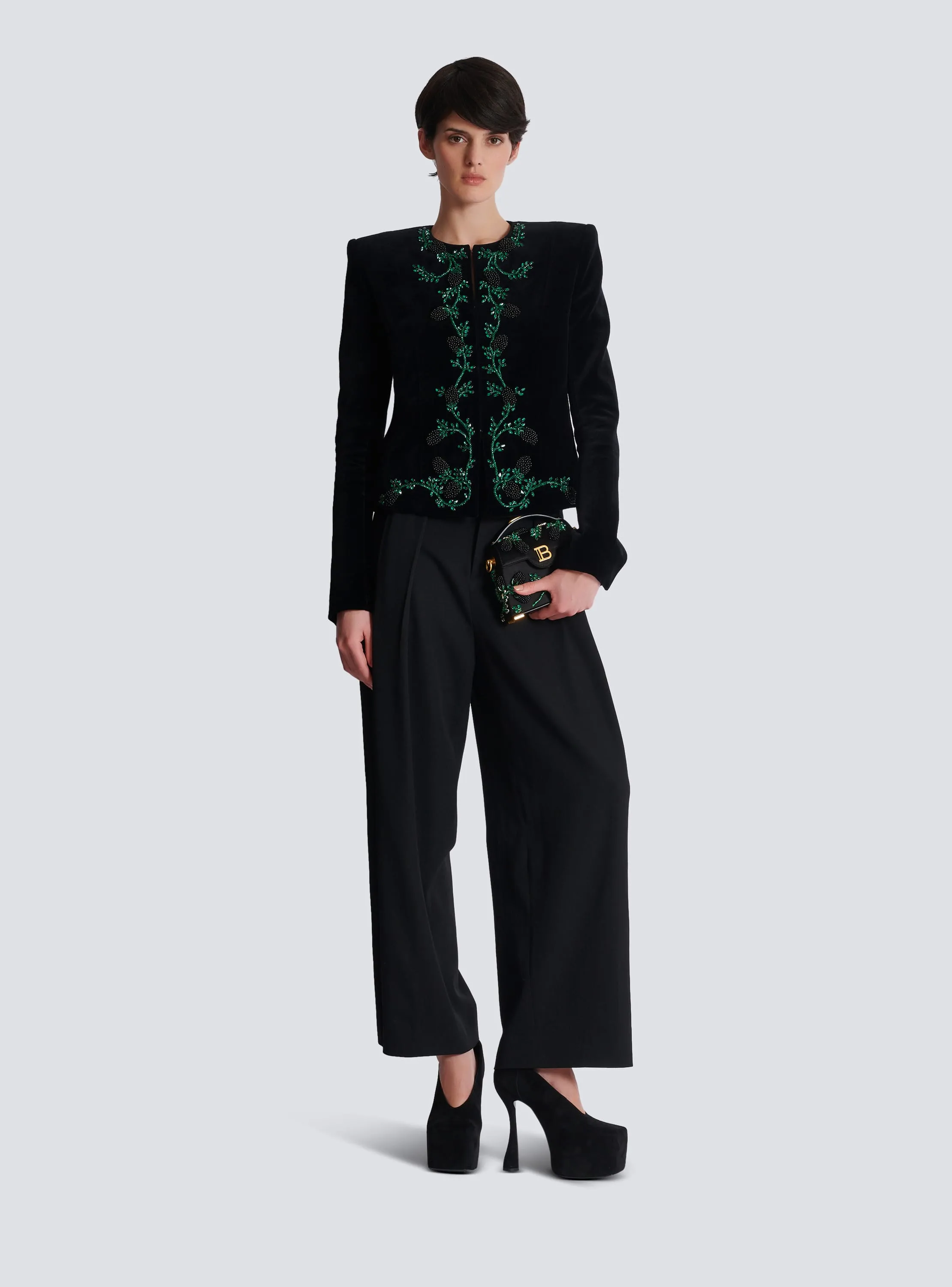 Blackberry Embroidered Velvet Jacket