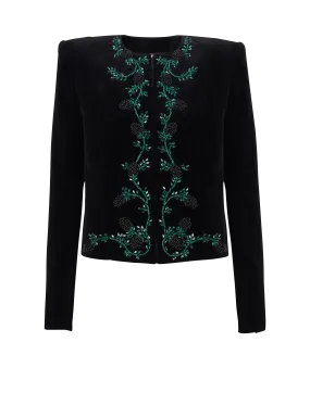 Blackberry Embroidered Velvet Jacket