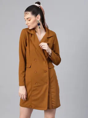 Brown Blazer Dress