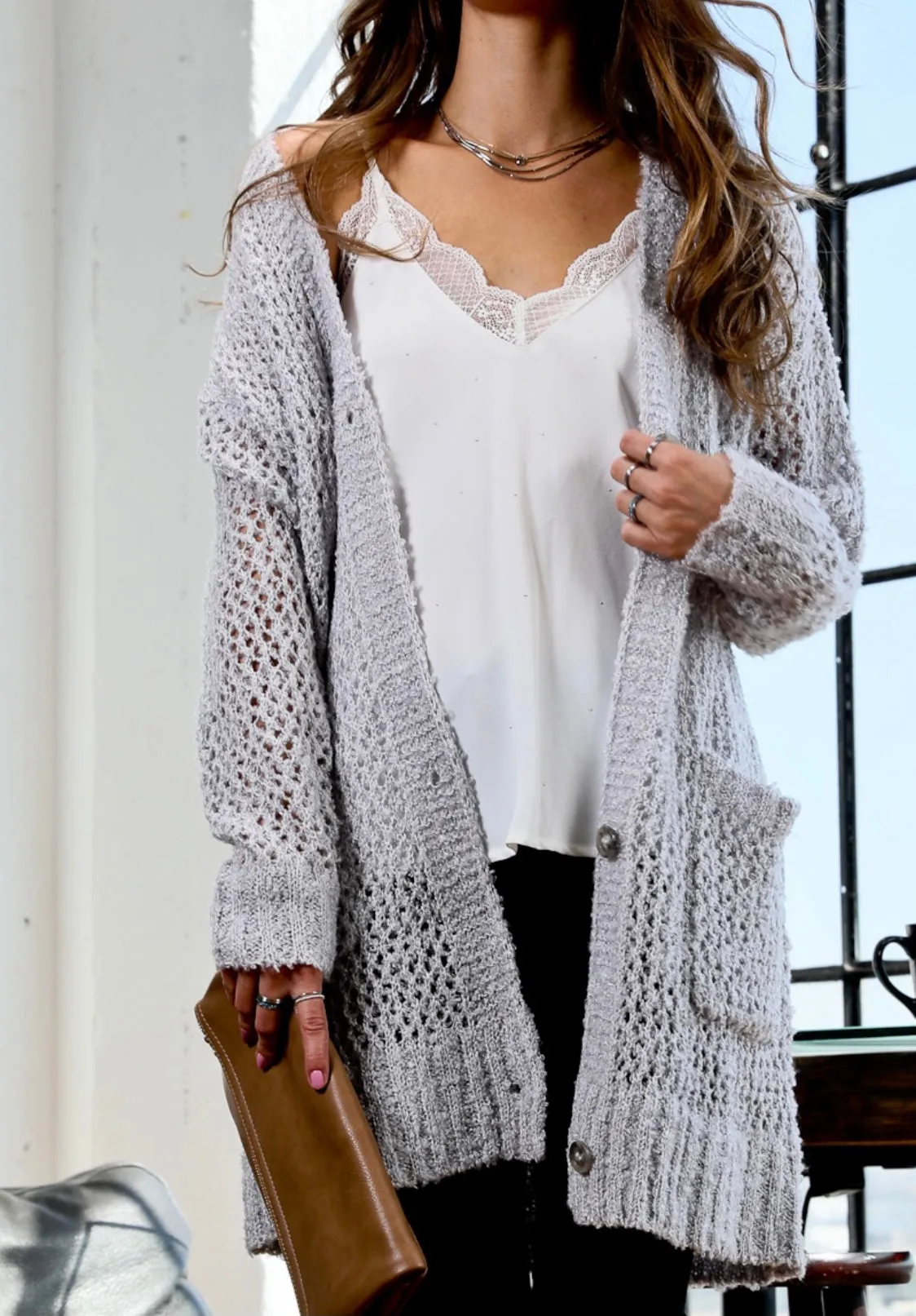 Button down knitted Cardi