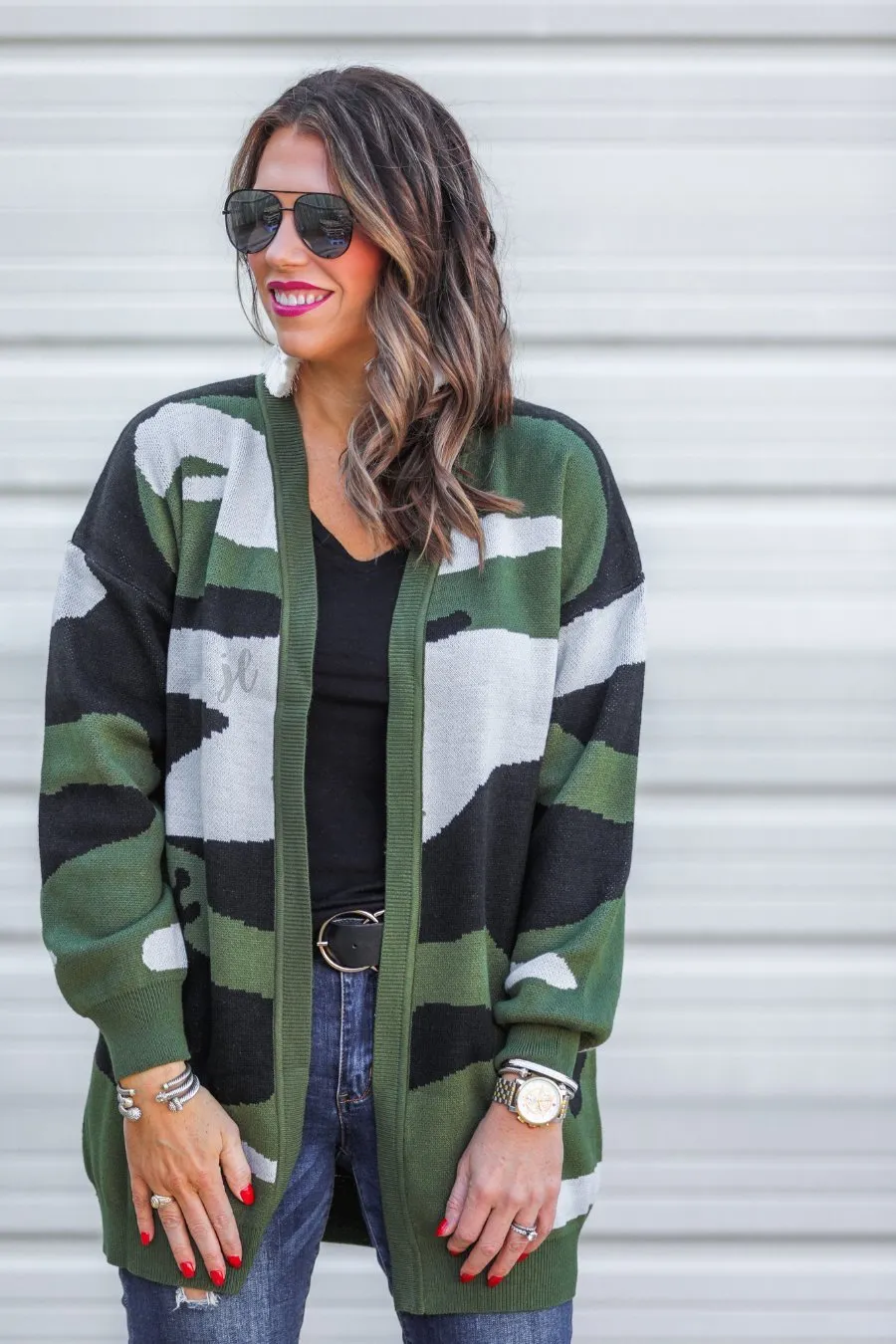 Caleb Camo Knit Cardigan