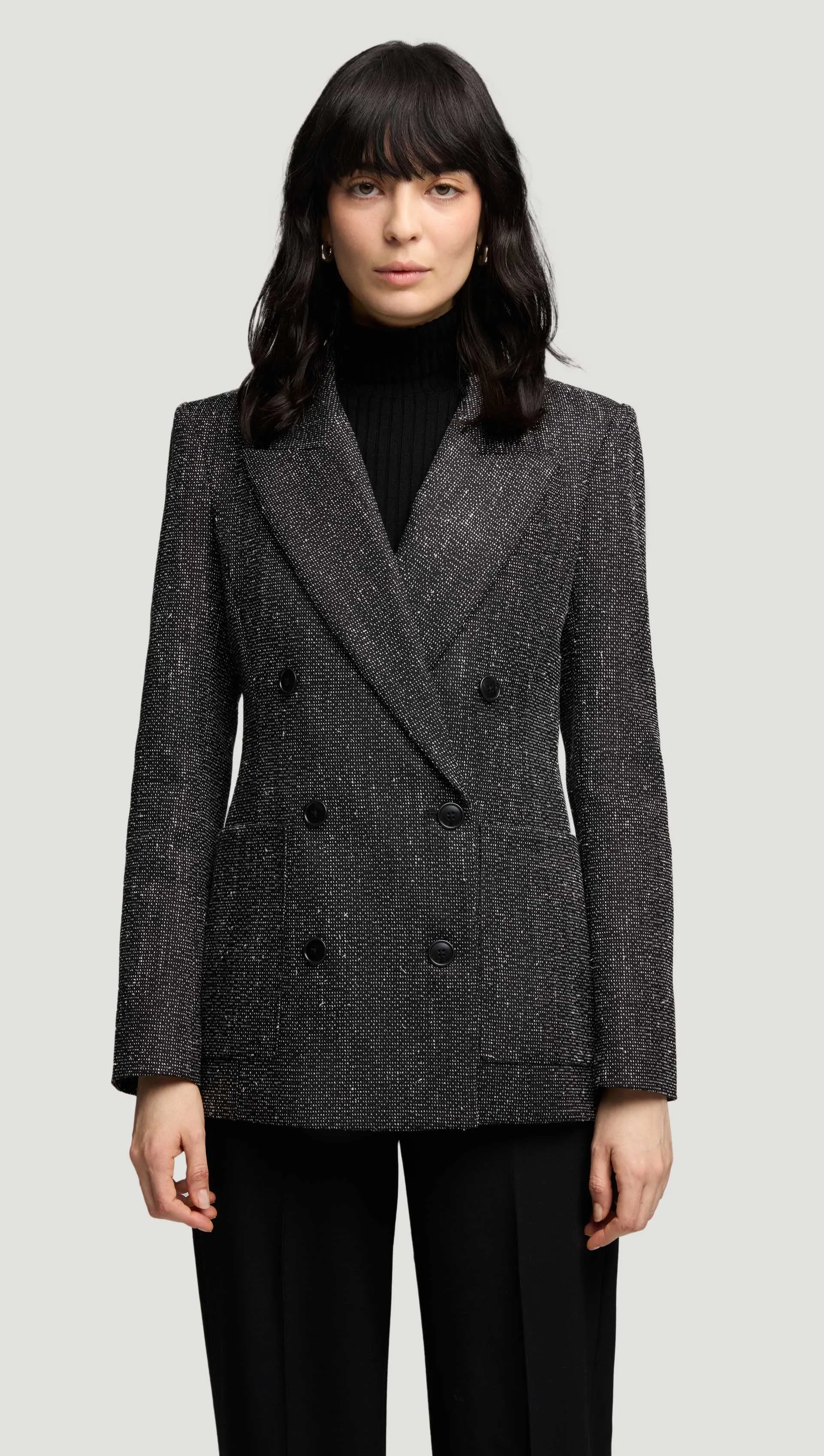 Chelsea Blazer in Tweed | Black/White