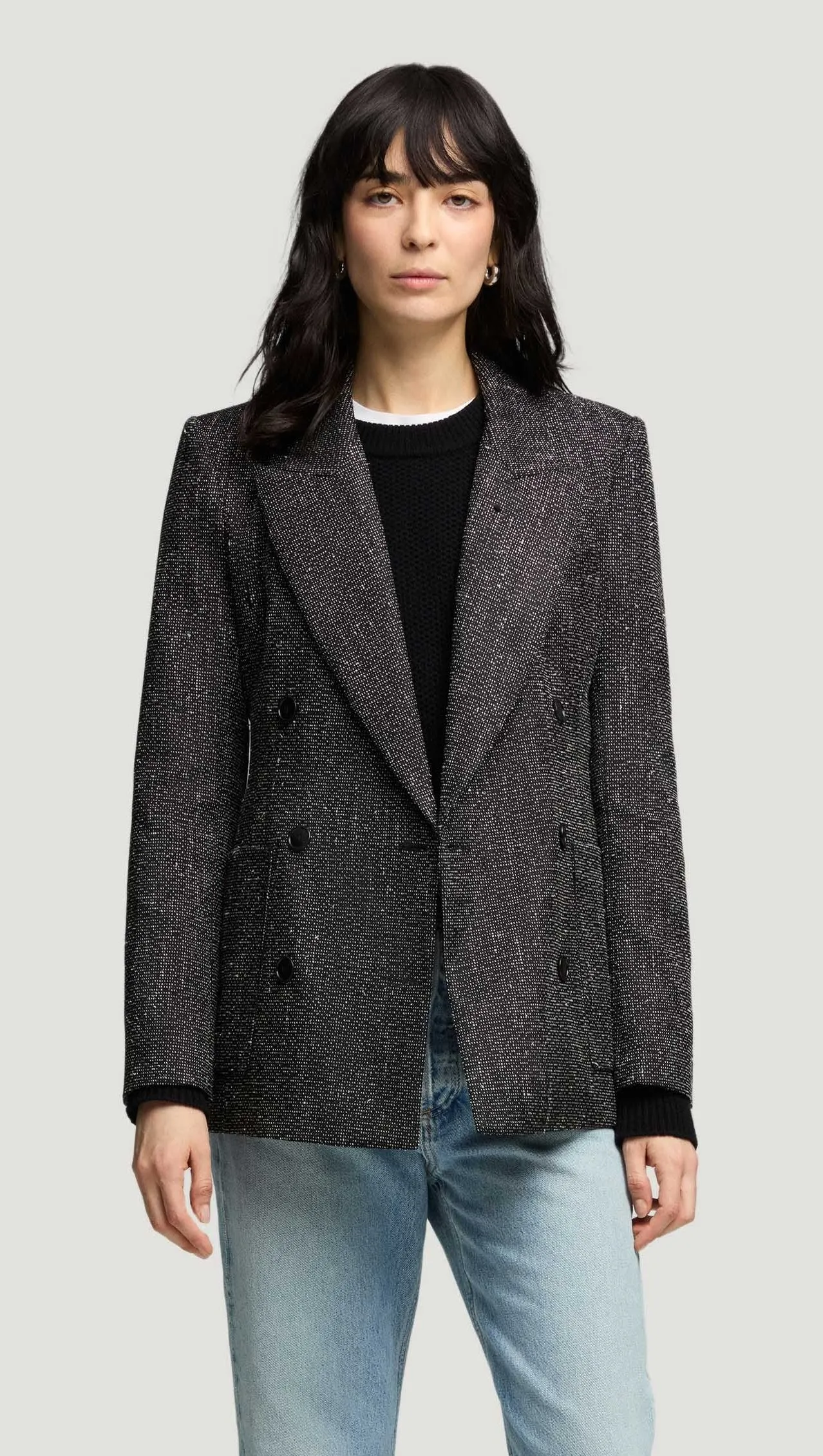 Chelsea Blazer in Tweed | Black/White