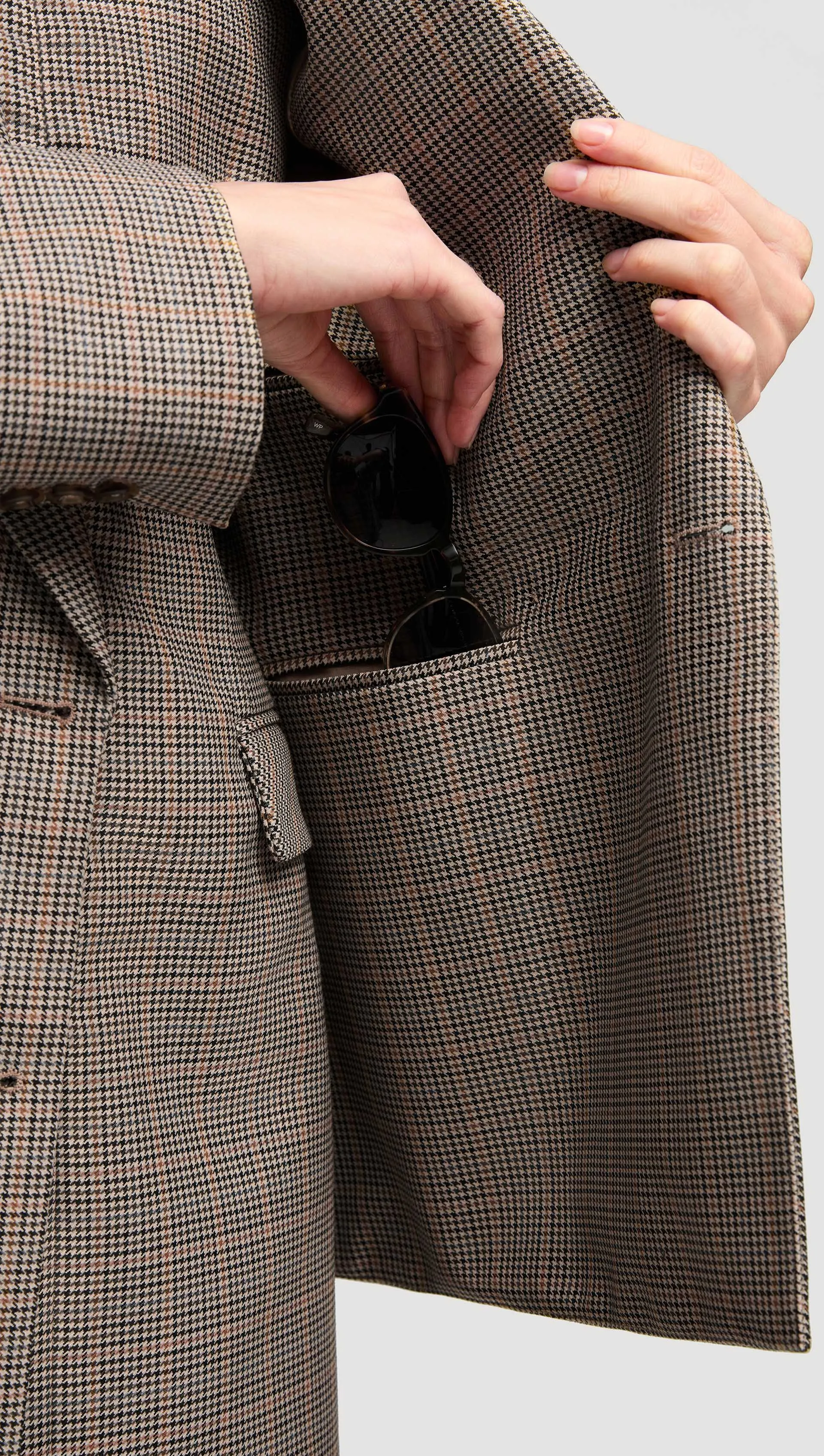 Chelsea Blazer in Wool Blend | Plaid Houndstooth