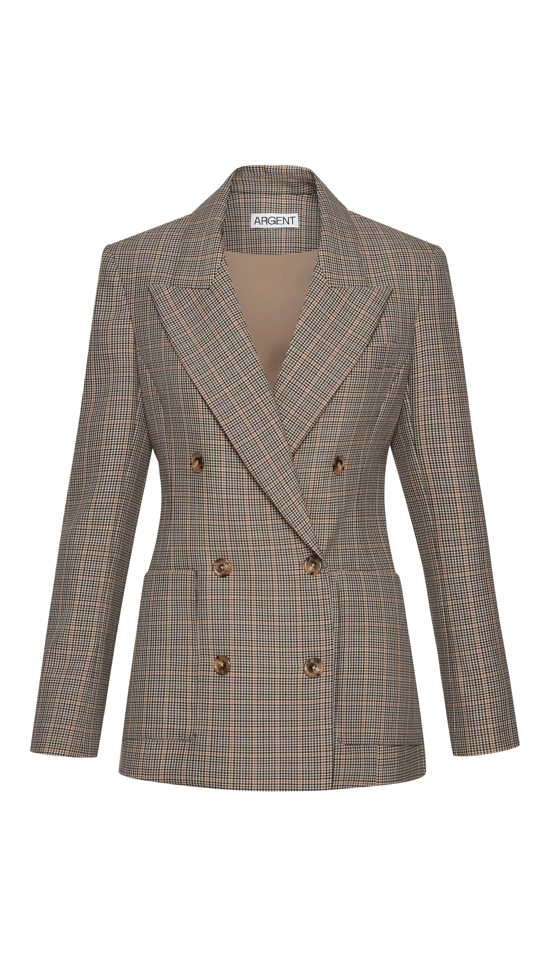 Chelsea Blazer in Wool Blend | Plaid Houndstooth