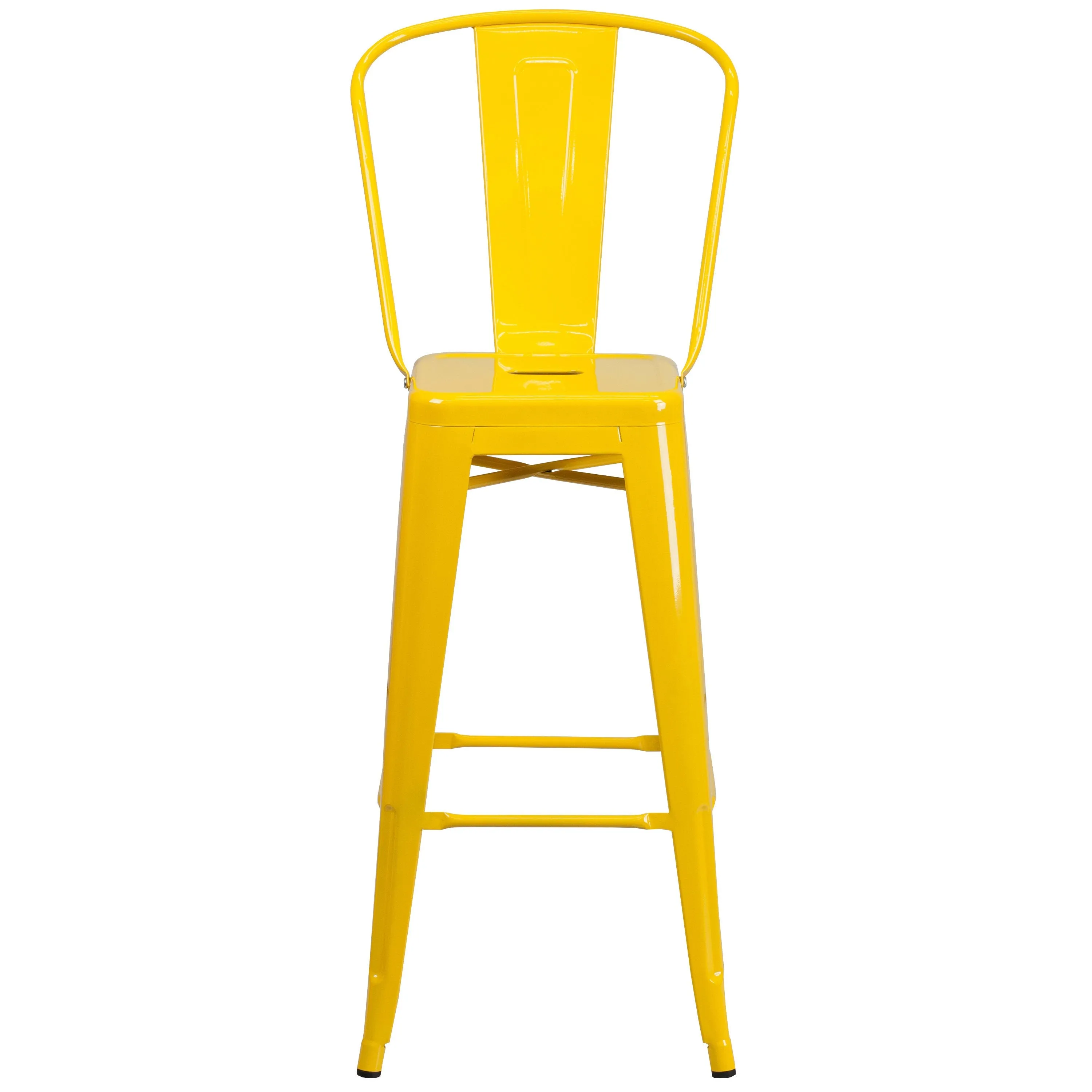 Commercial Grade 30" High Metal Indoor-Outdoor Barstool with Back