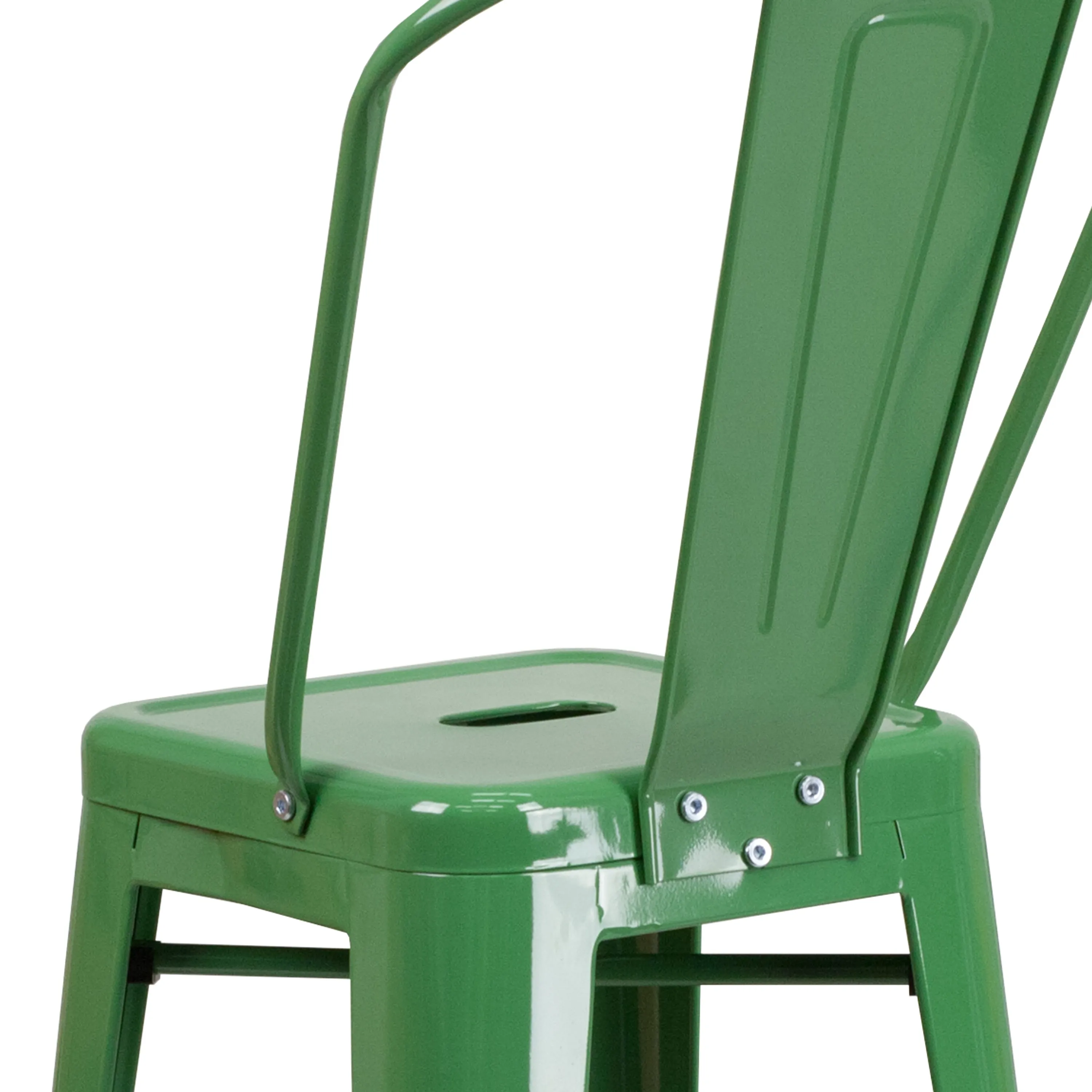 Commercial Grade 30" High Metal Indoor-Outdoor Barstool with Back