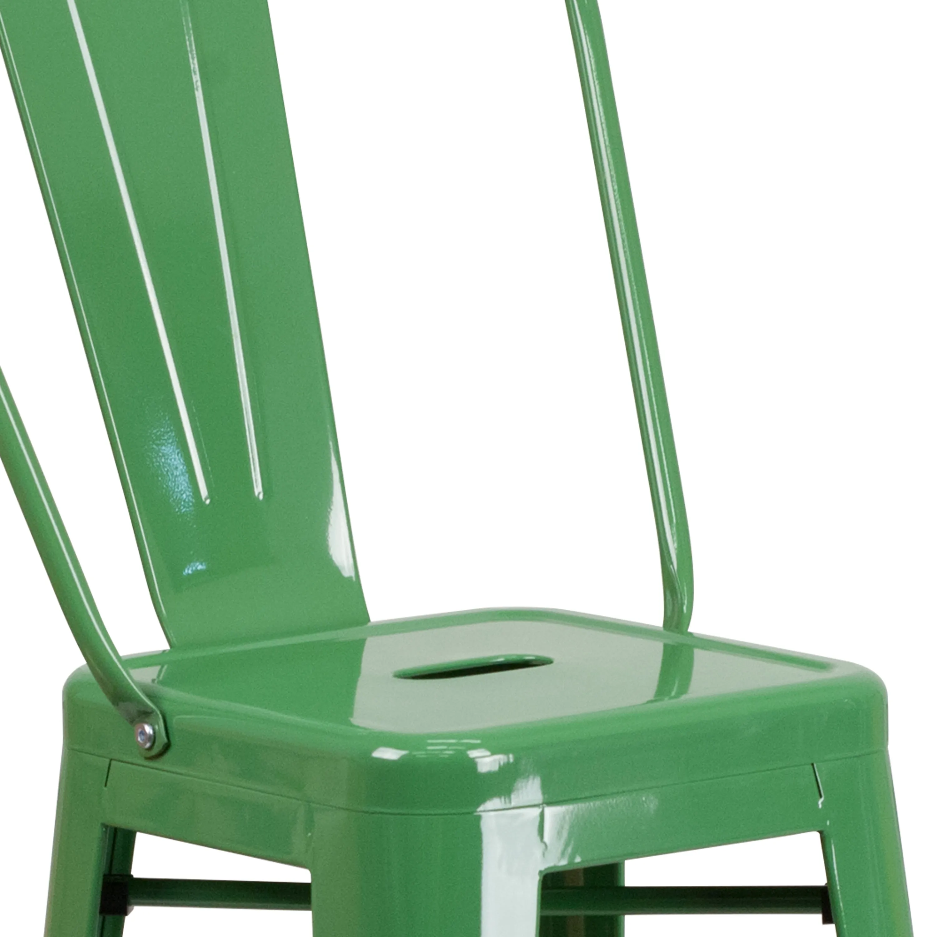 Commercial Grade 30" High Metal Indoor-Outdoor Barstool with Back