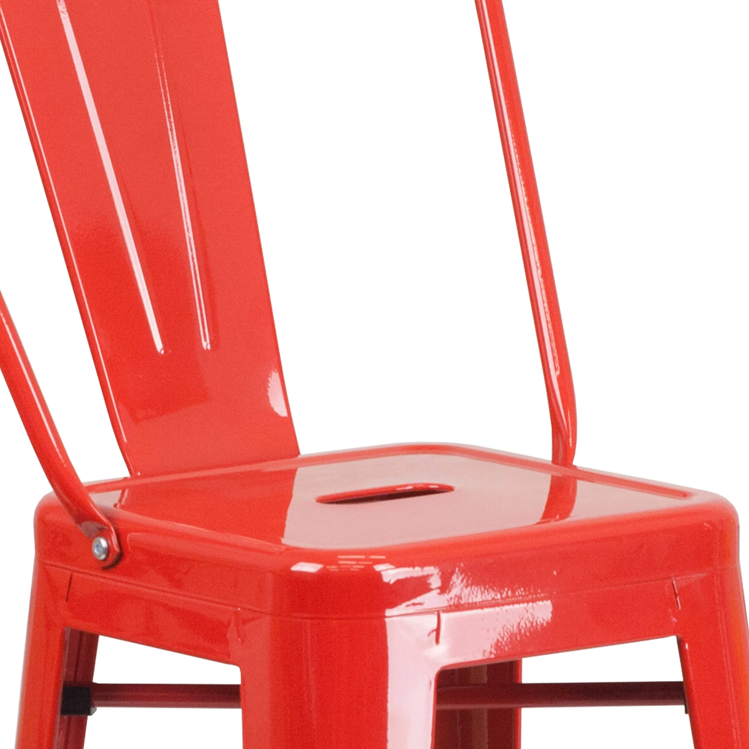 Commercial Grade 30" High Metal Indoor-Outdoor Barstool with Back