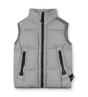 Compass-badge Quilted Vest Grey