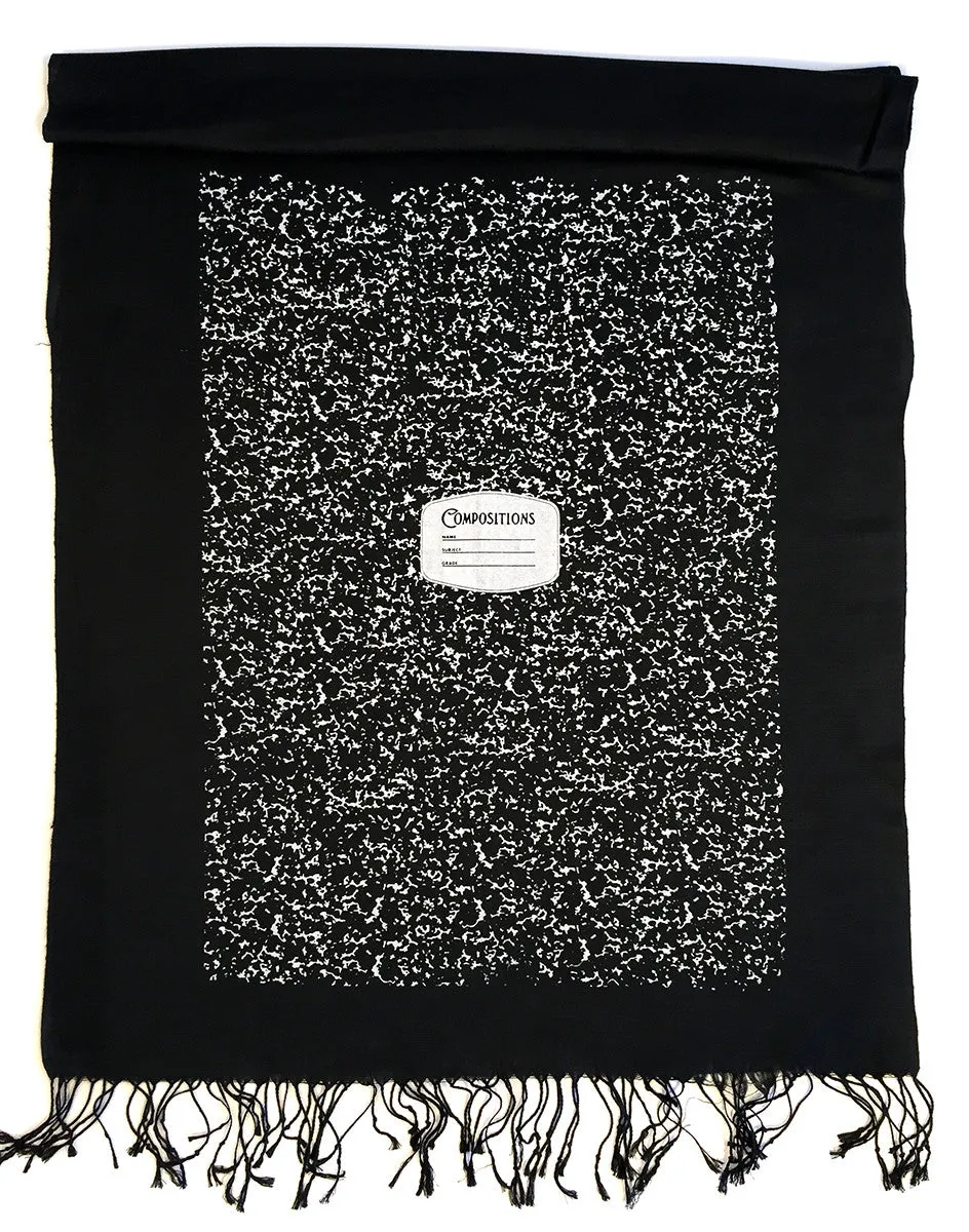 Composition Book Scarf. Notebook linen-weave pashmina