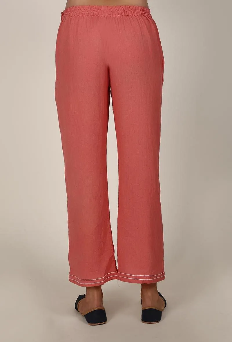 Coral Cotton Flex A-line  Palazzo