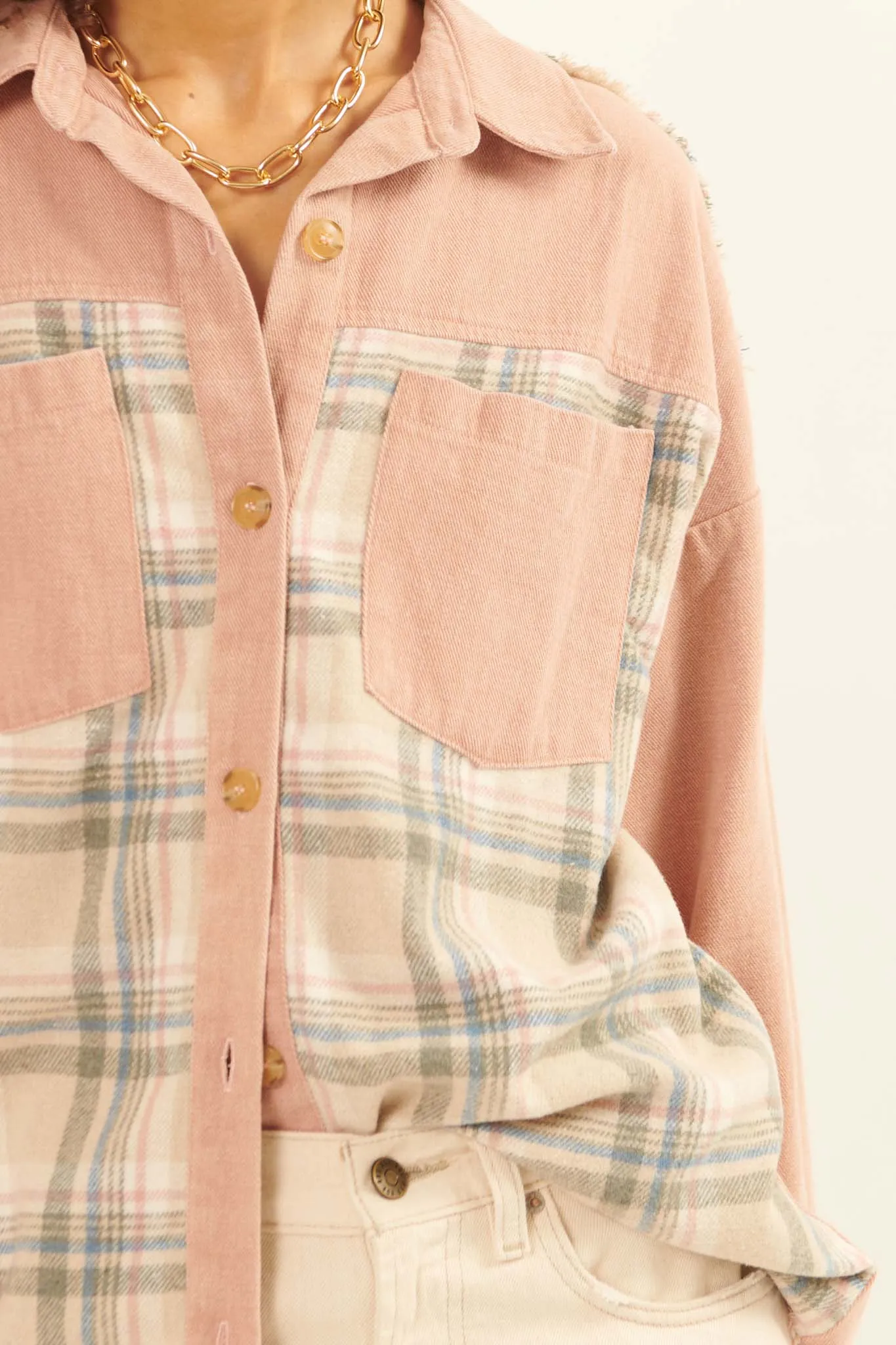 Country Girl Denim and Plaid Shacket