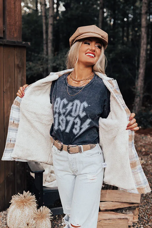 Cozy Up In Carolina Plaid Jacket In Iced Latte