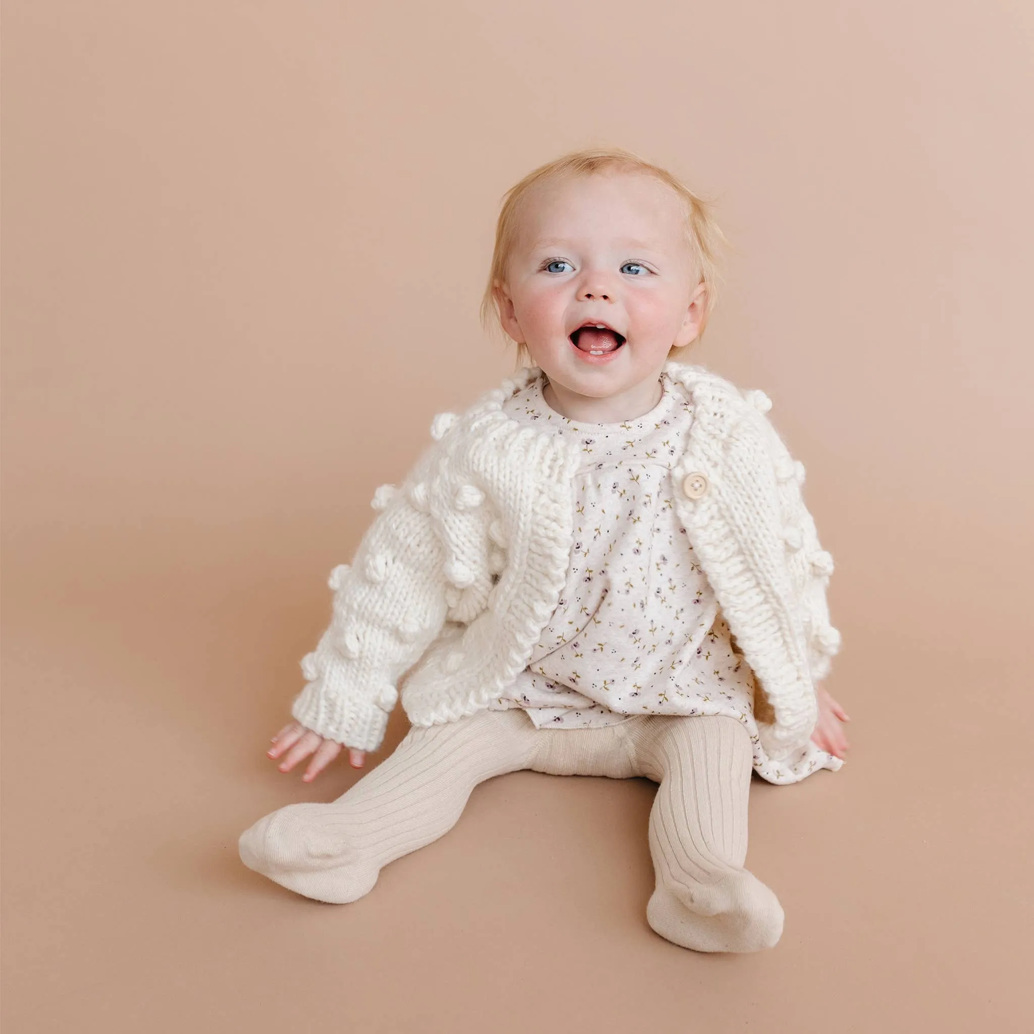 Cream Popcorn Cardigan