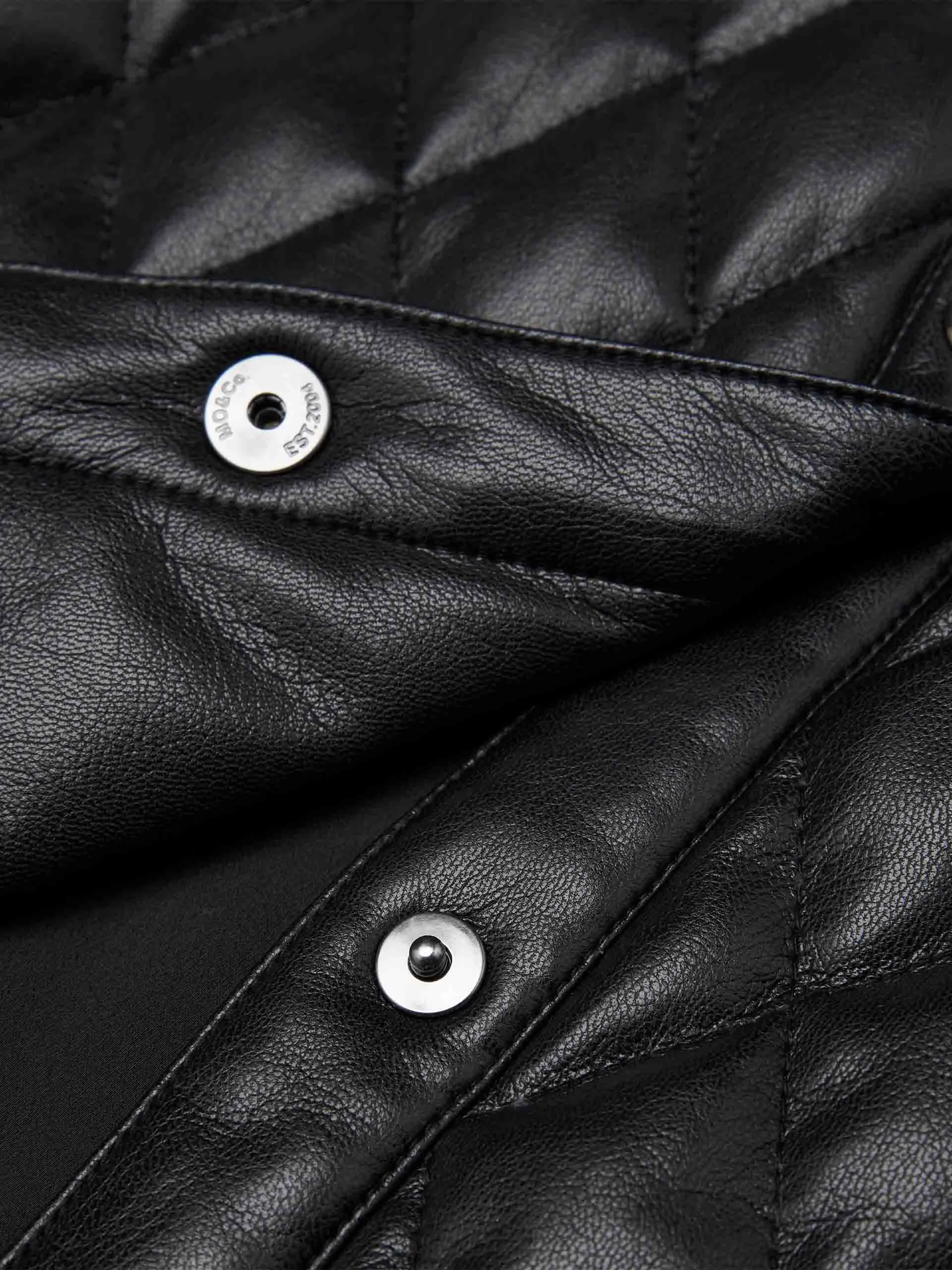 Cropped Leather Puffer Jacket