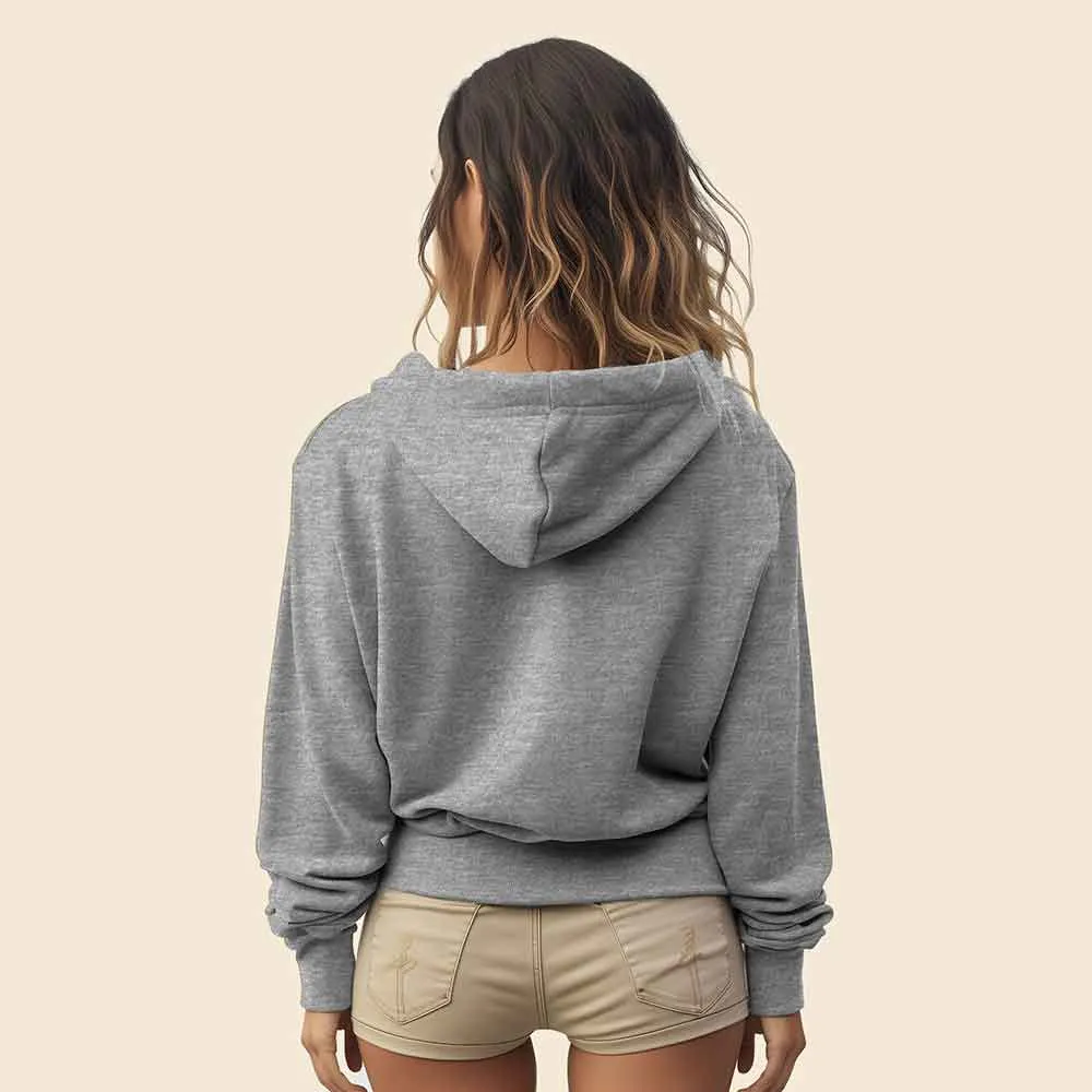 Dalix Cappuccino Cropped Zip Hoodie