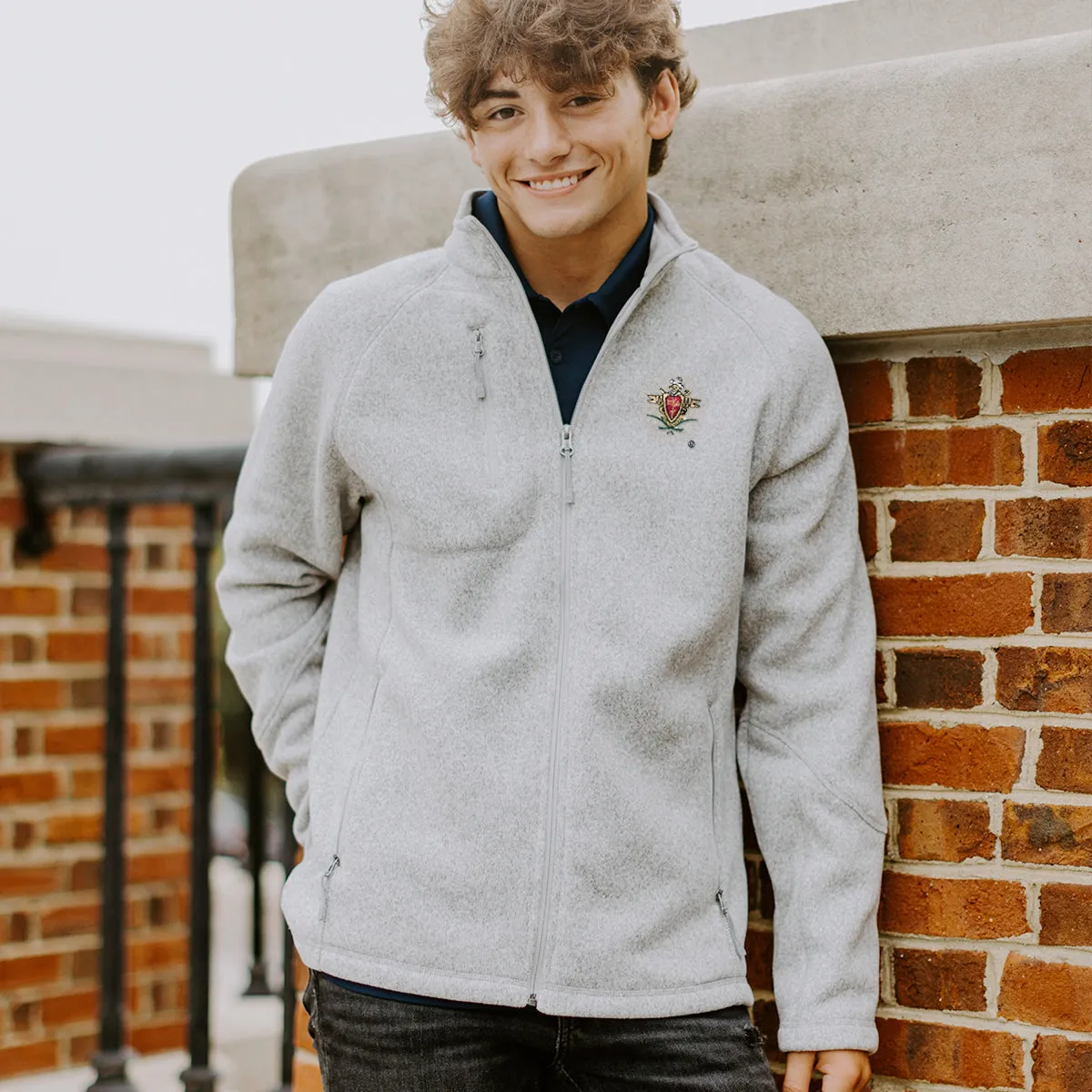 Delta Upsilon Embroidered Crest Full Zip