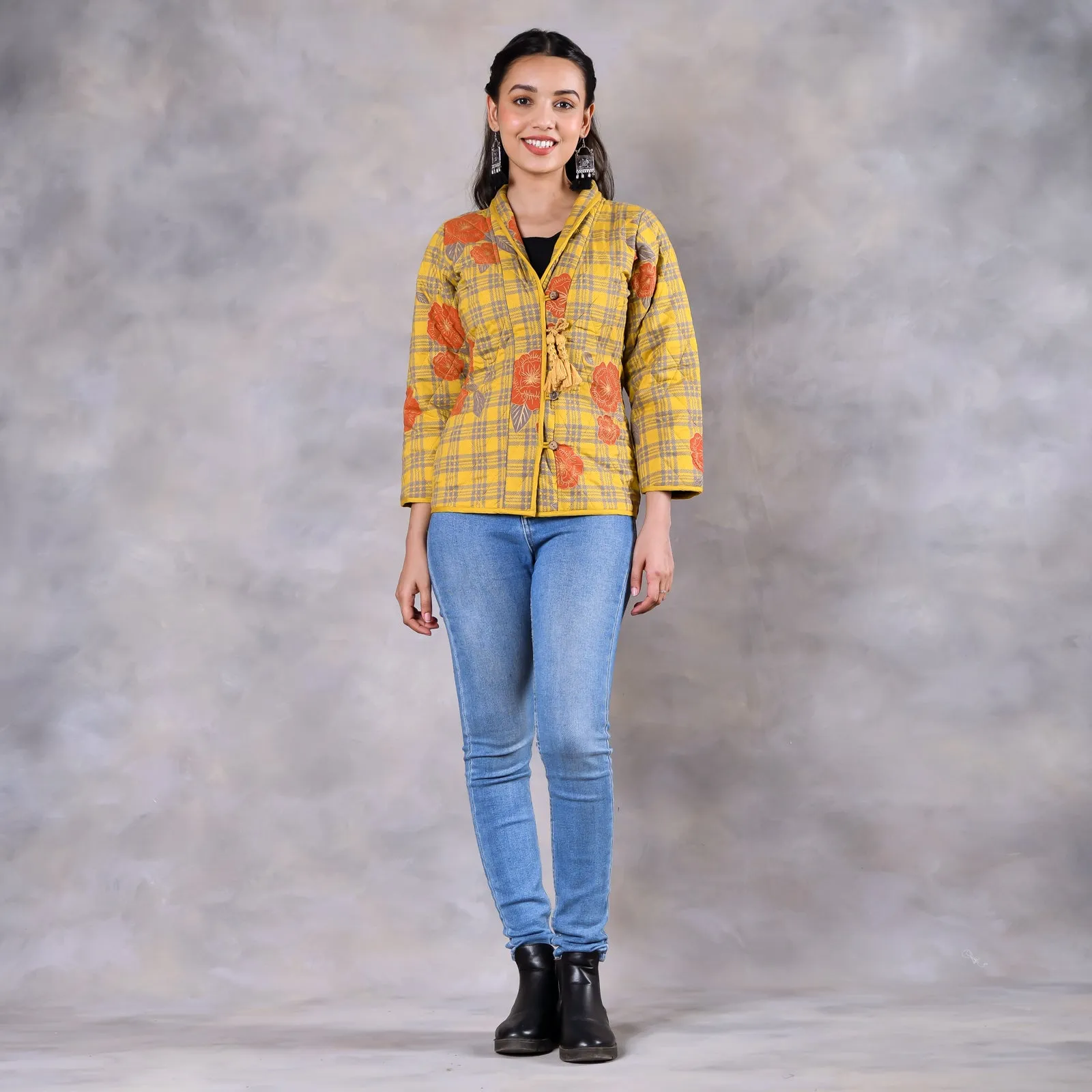 Dianthus Mustard Quilted Jacket