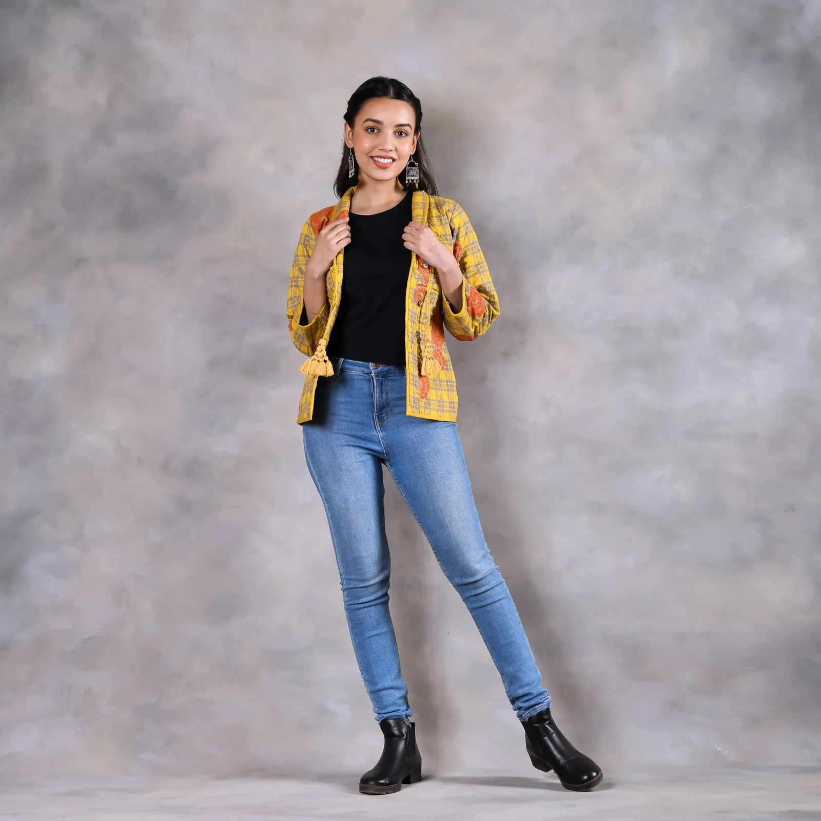 Dianthus Mustard Quilted Jacket